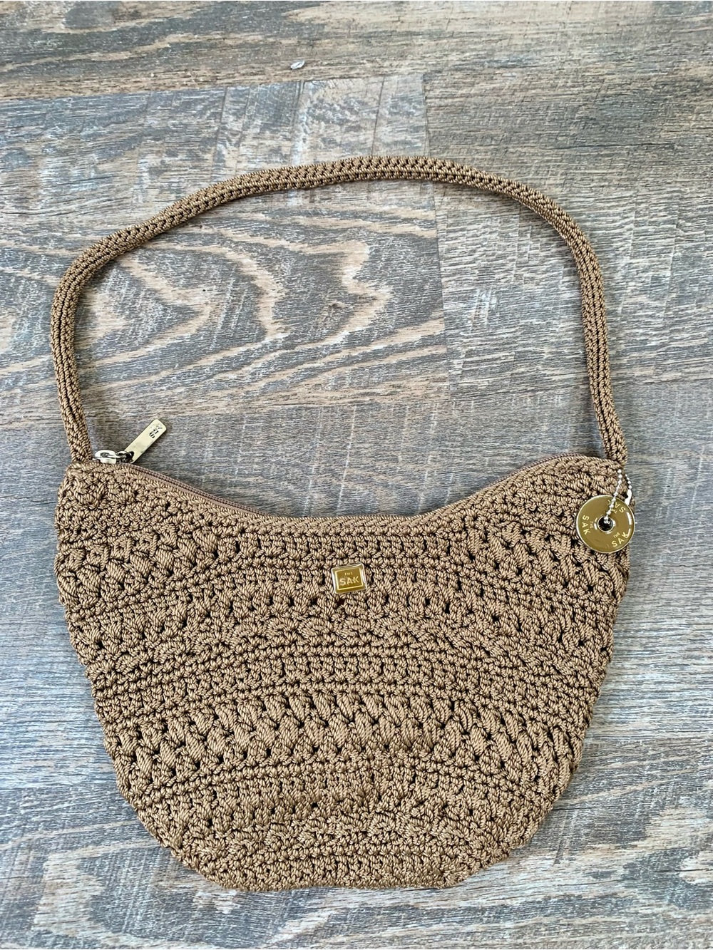 The Sak Brown Crochet Shoulder Bag
